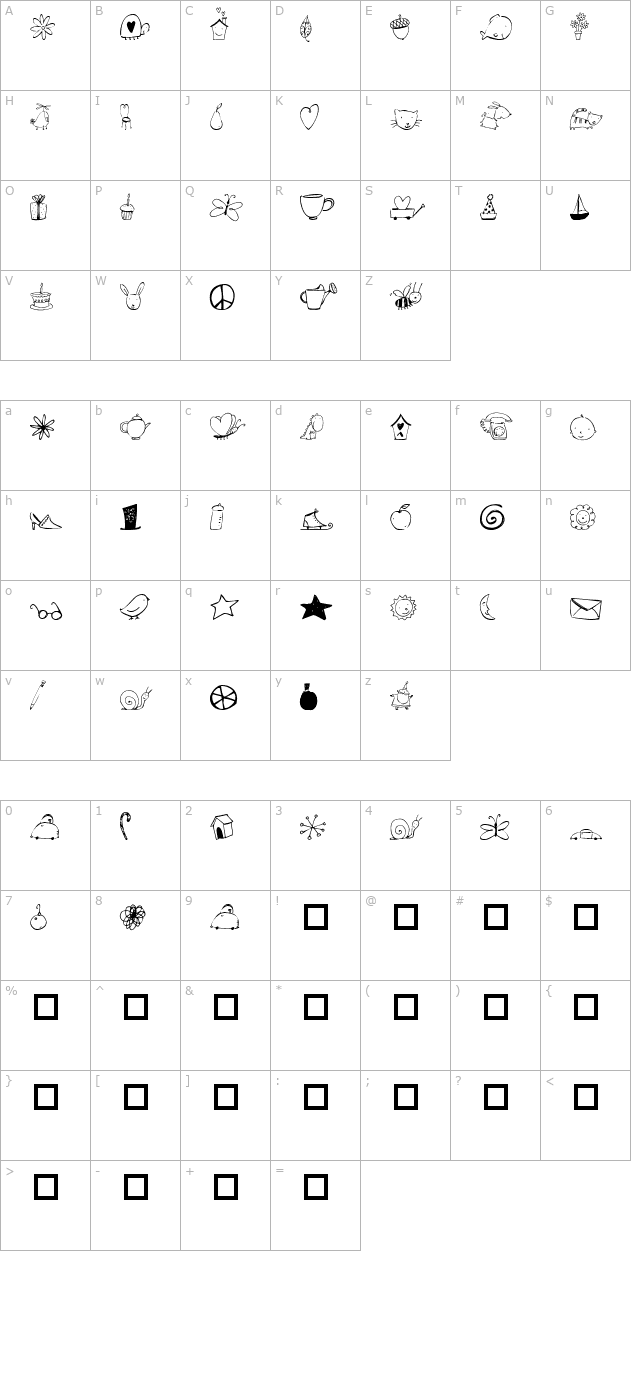 2peas-dw-dingbats character map