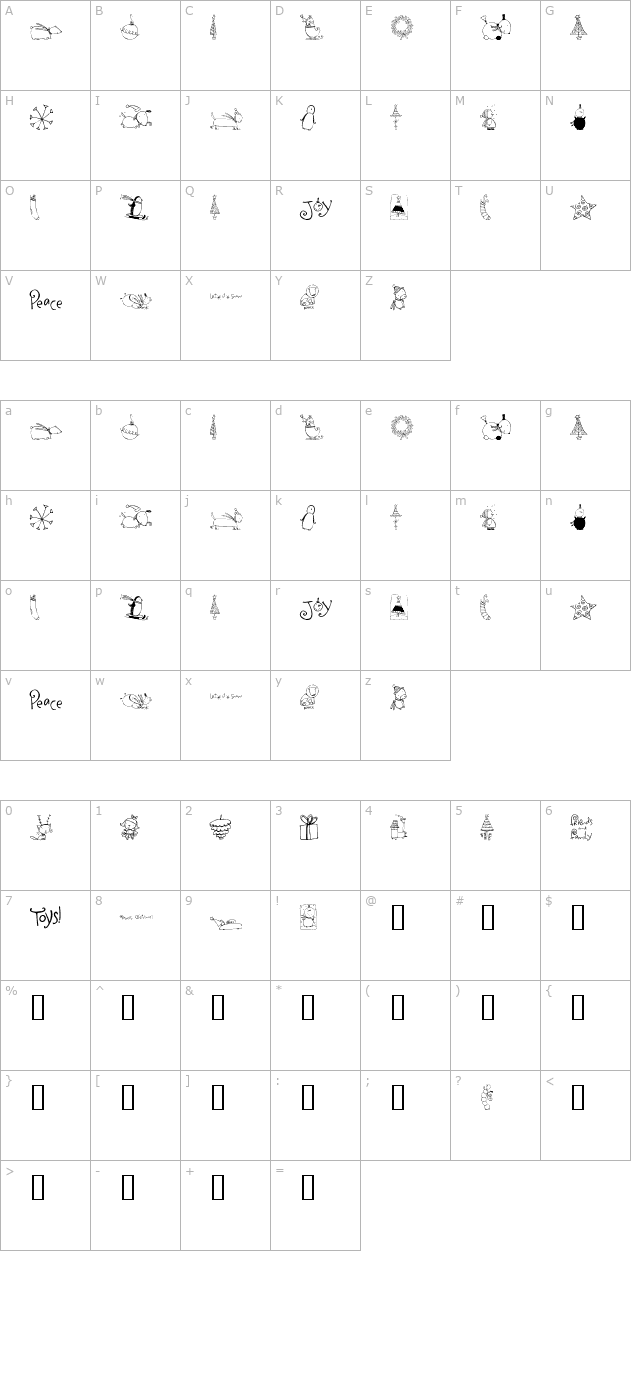 2Peas DW Let It Snow character map