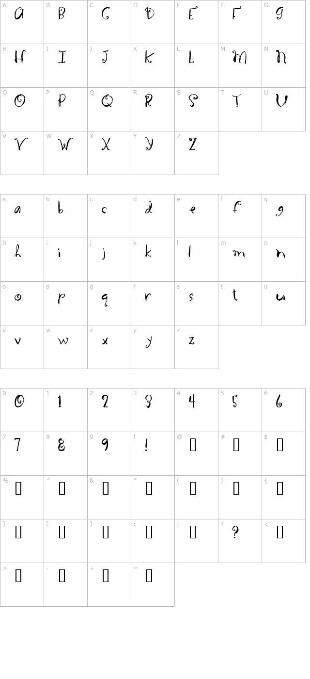 2Peas DW Squirrel Tail character map