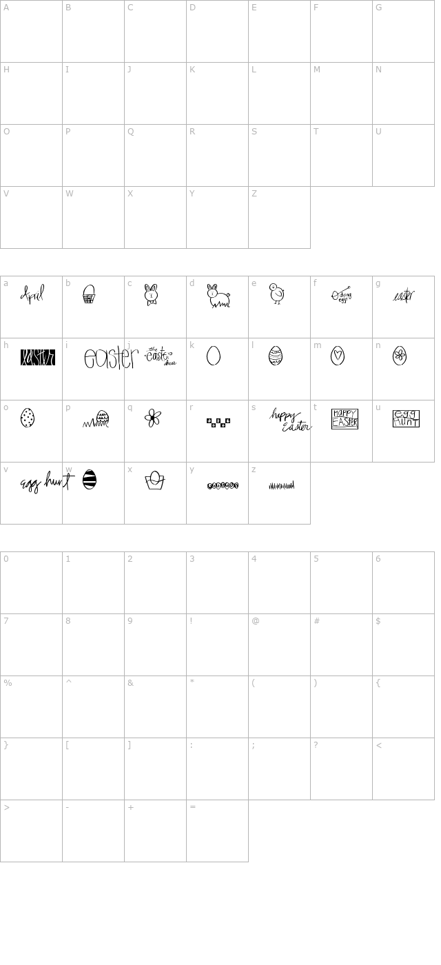 2peas-easter character map