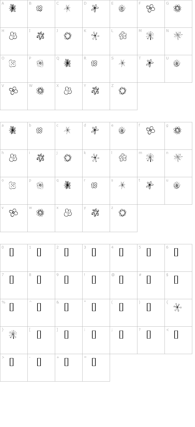 2Peas Flower Garden character map