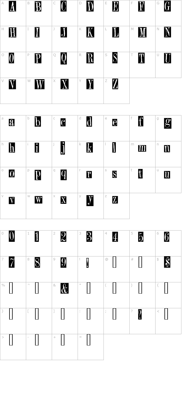 2peas-gift character map