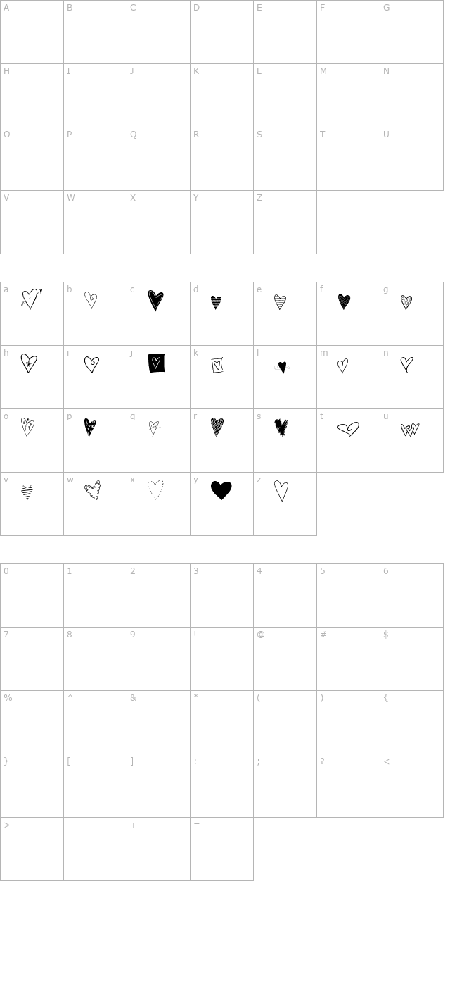 2Peas Graphic Hearts character map