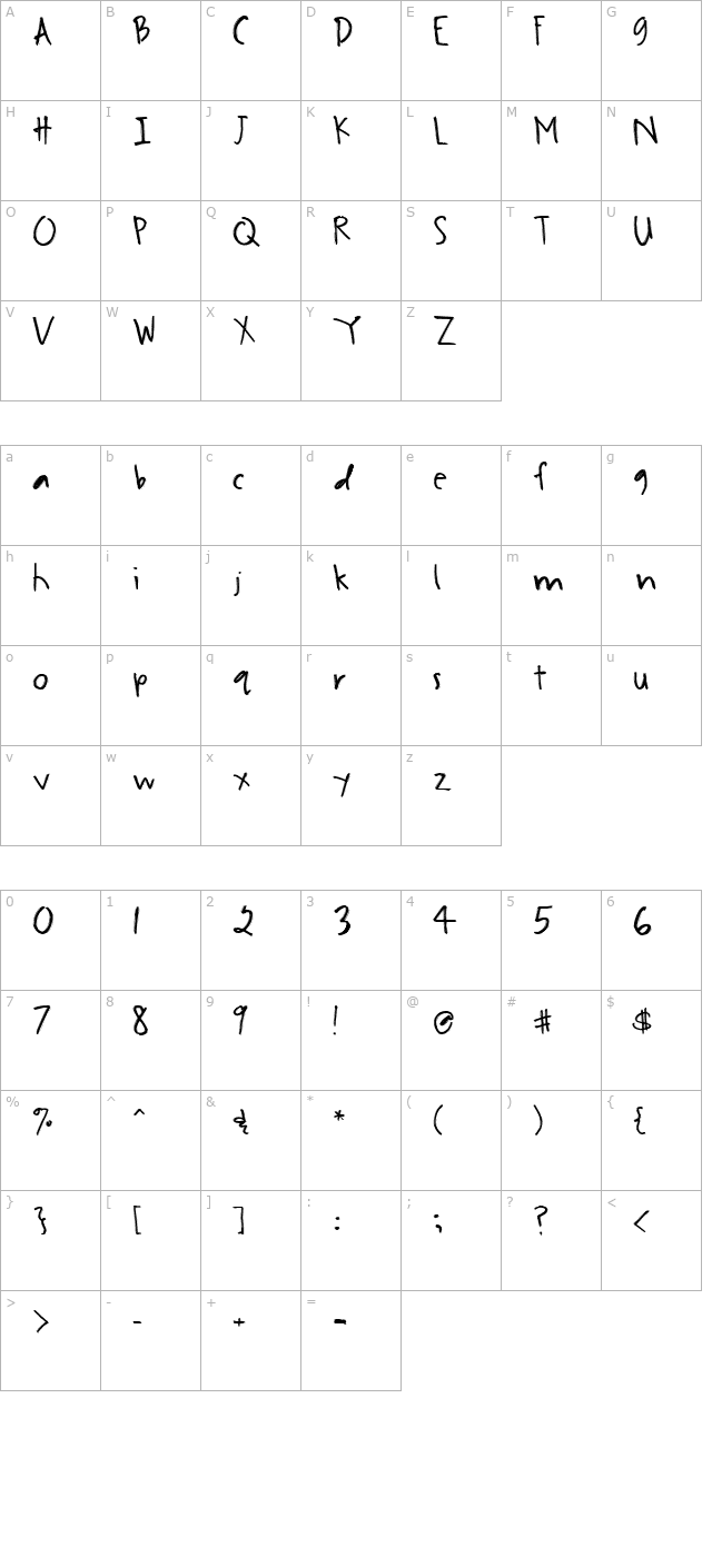 2peas-in-a-hurry character map