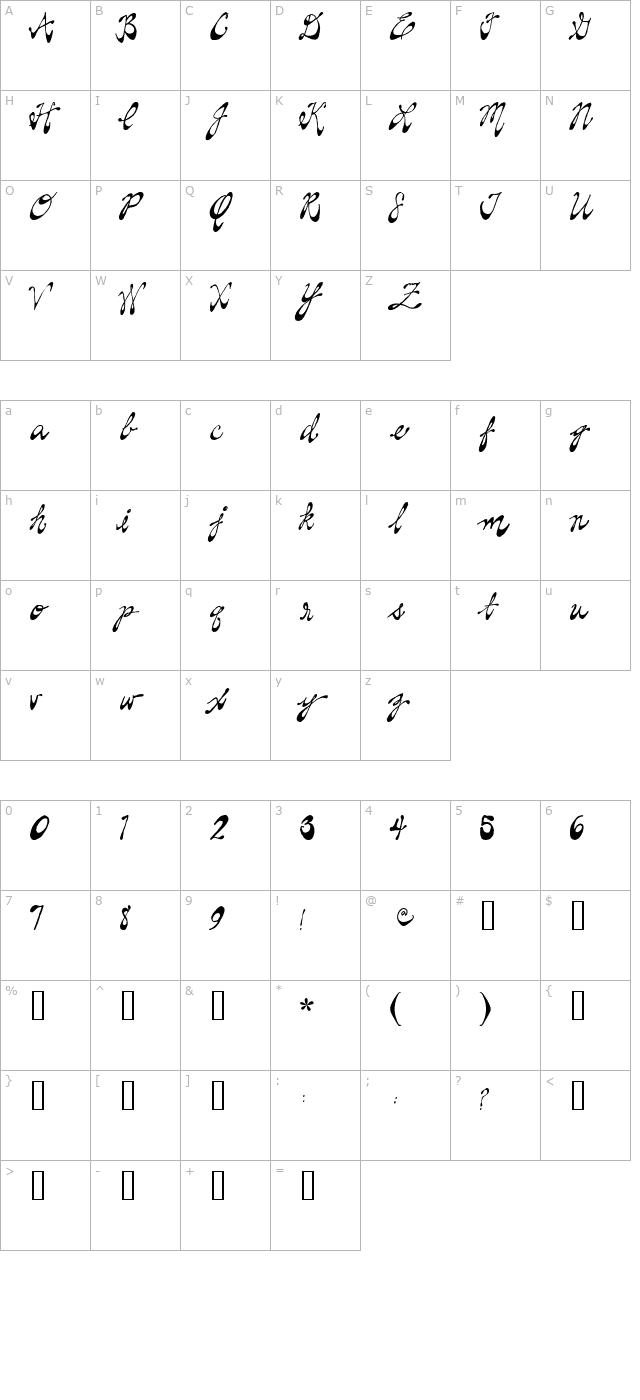 2peas-lady-like character map