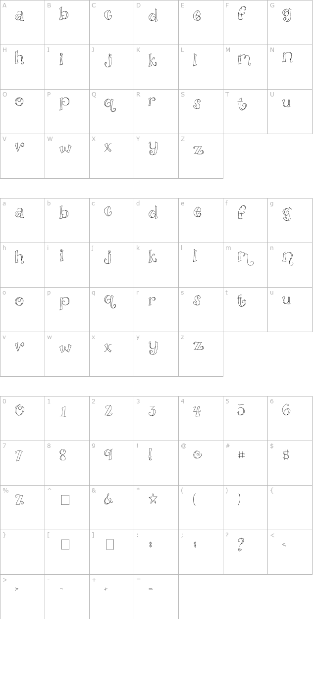 2Peas MOonbeams character map