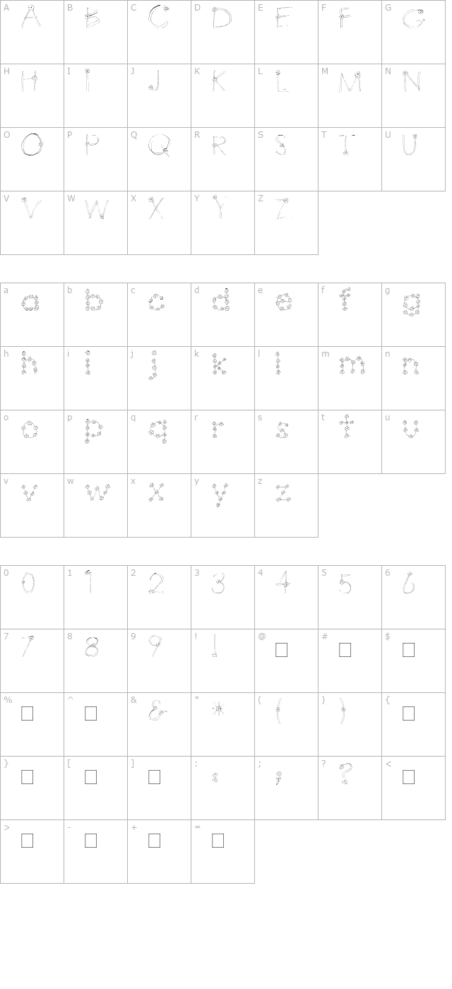 2Peas PEArennial character map