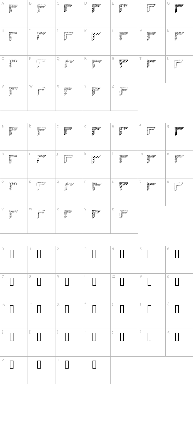 2Peas Photo Corners character map