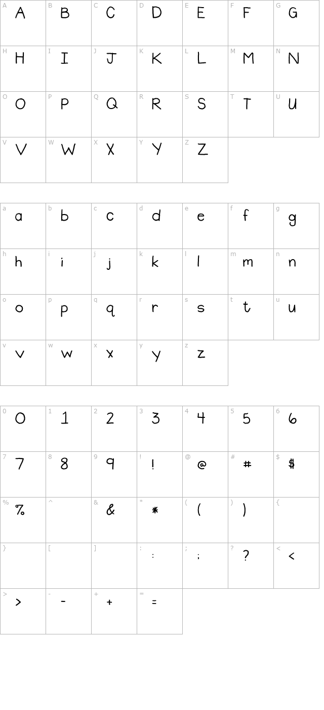 2peas-plain-jane character map