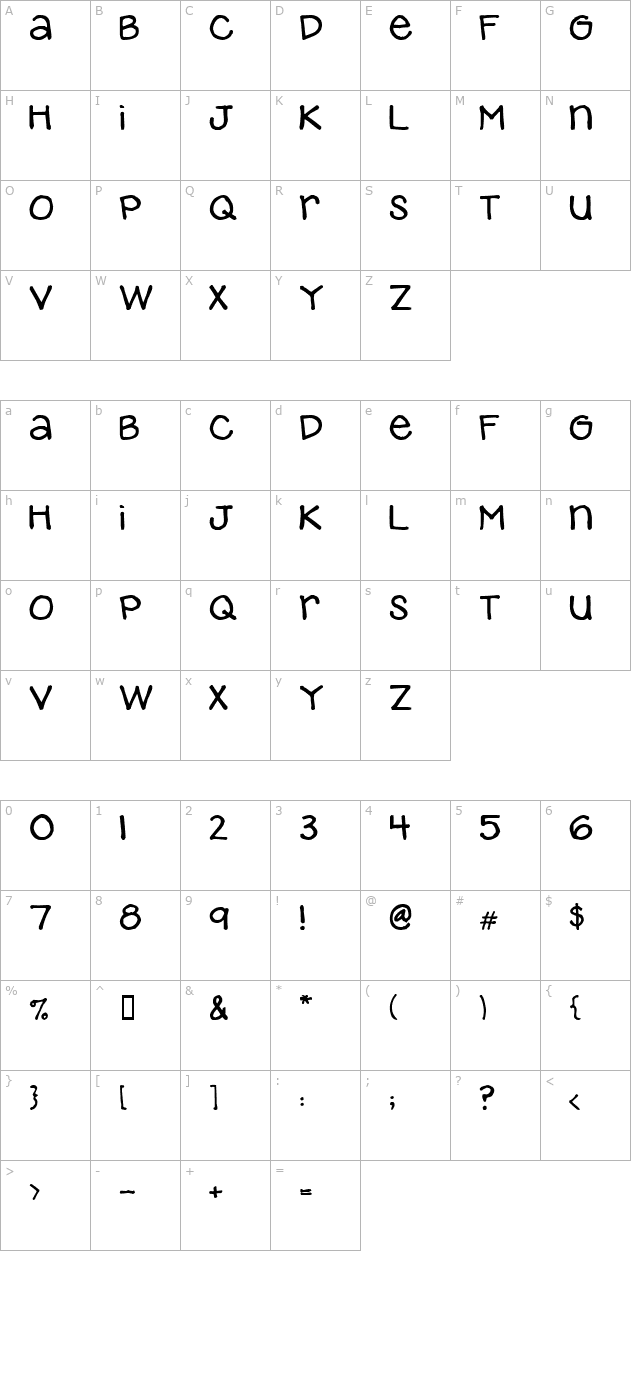 2peas-playground character map