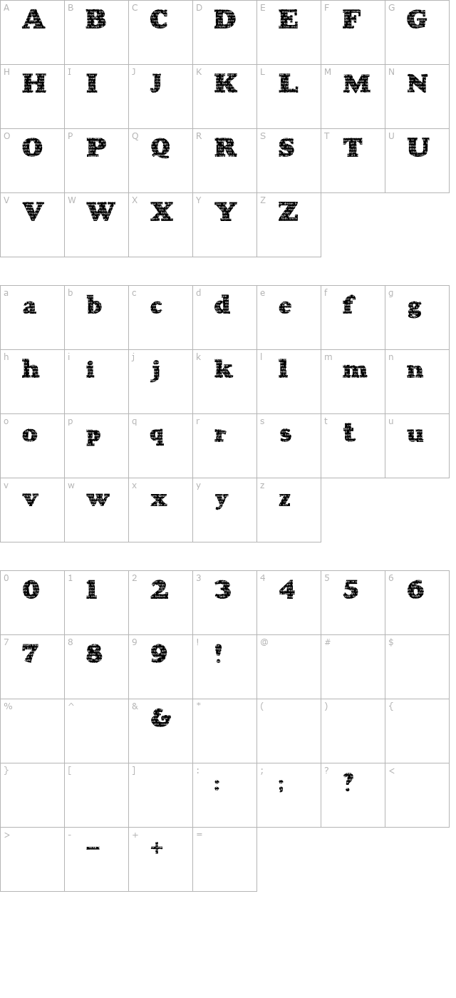 2Peas Prose character map