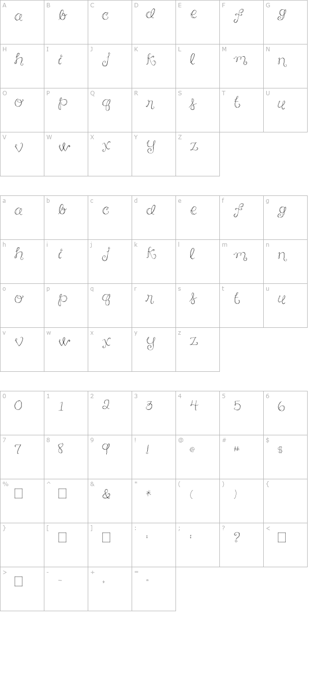 2peas-ribbons character map