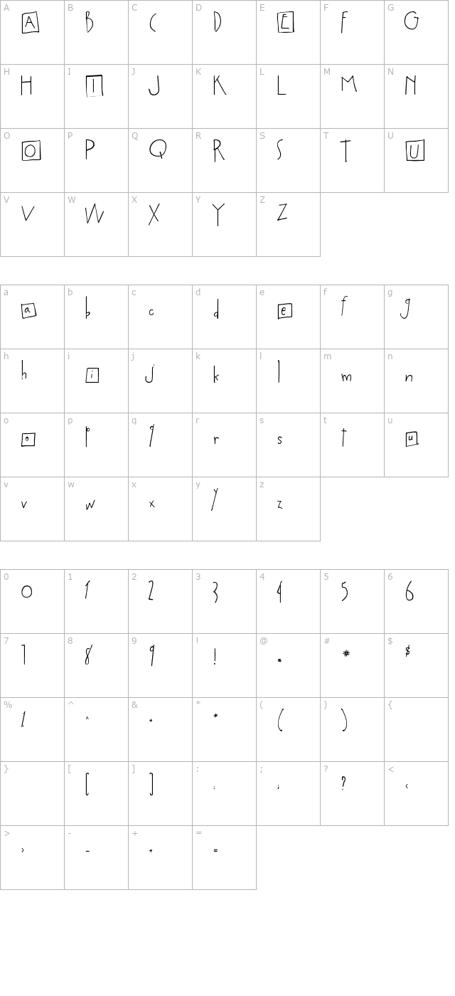 2peas-sensible-shoes character map