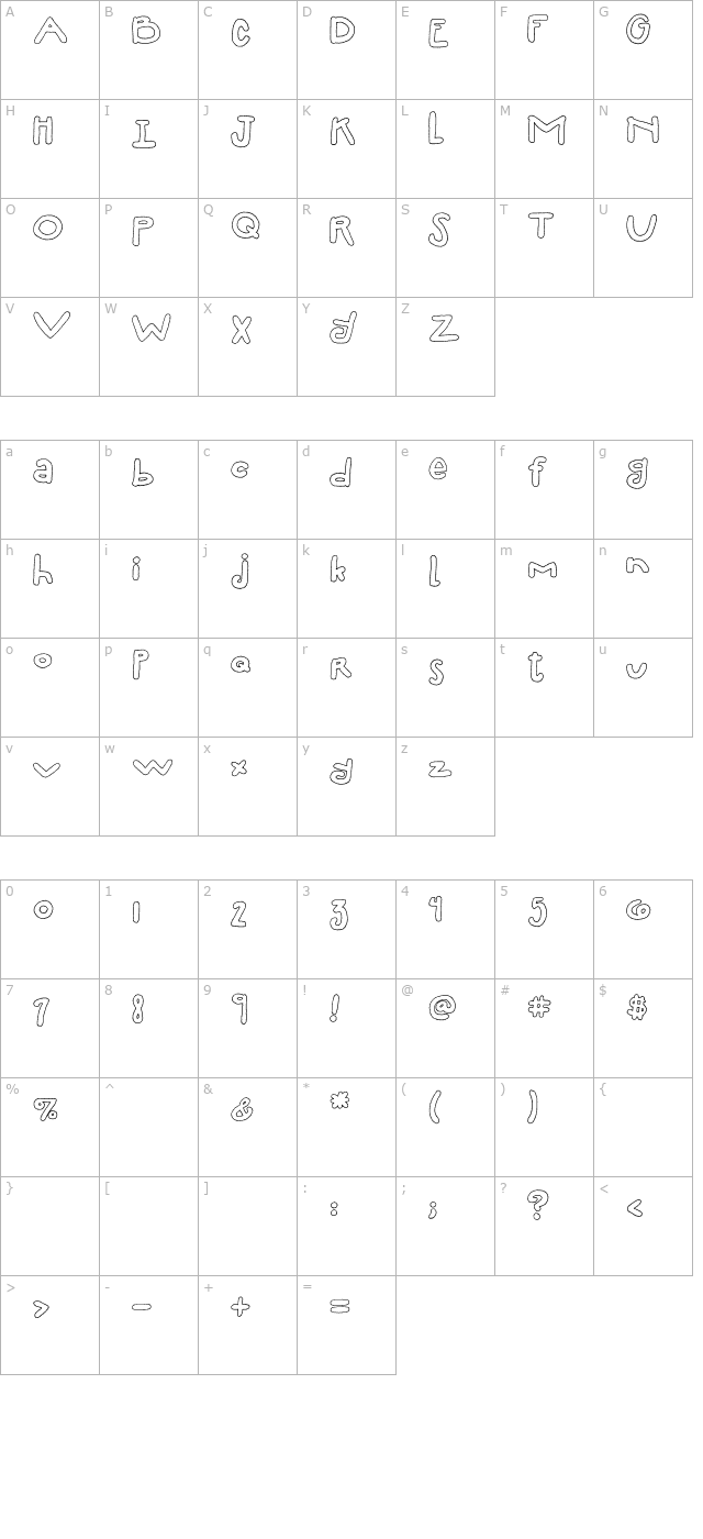 2Peas Silly Fill-In character map