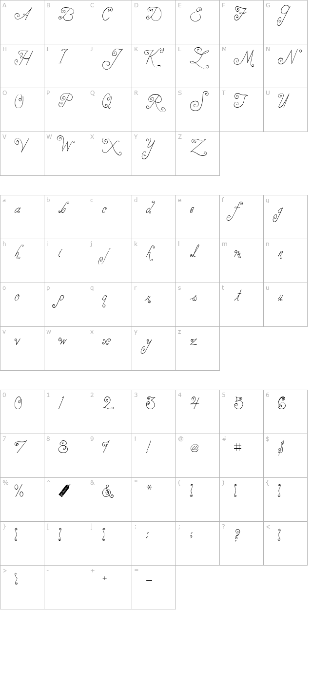 2peas-sonnets-script-light character map