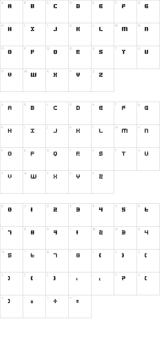 2Tech character map