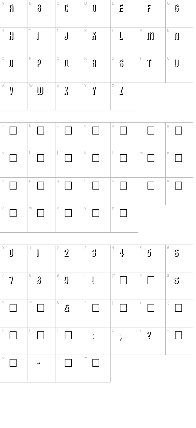 3-darcher character map