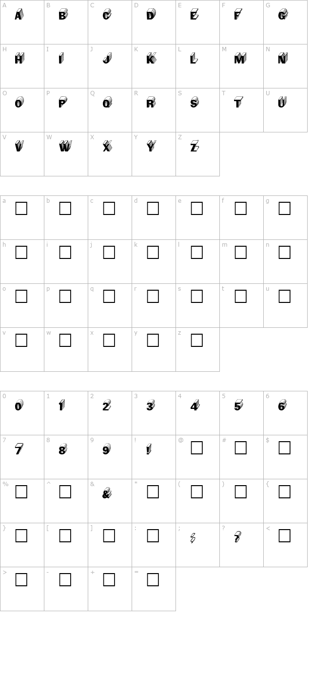 3-DSalter Regular character map