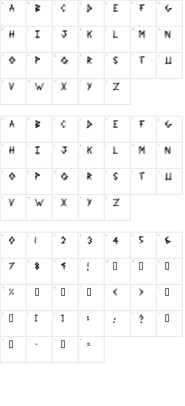 3 Prong Tree character map