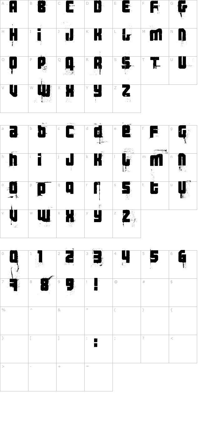 3-the-hard-way-rmx character map