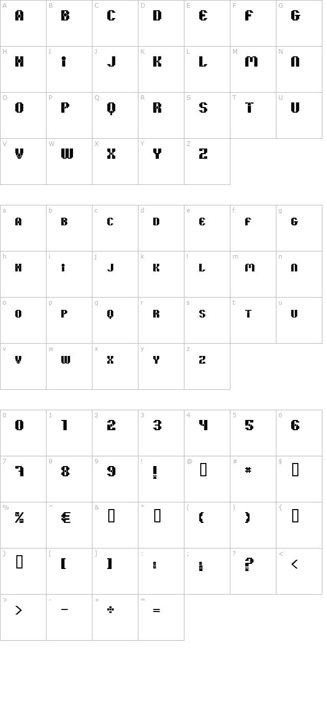 37 Kilobyte character map