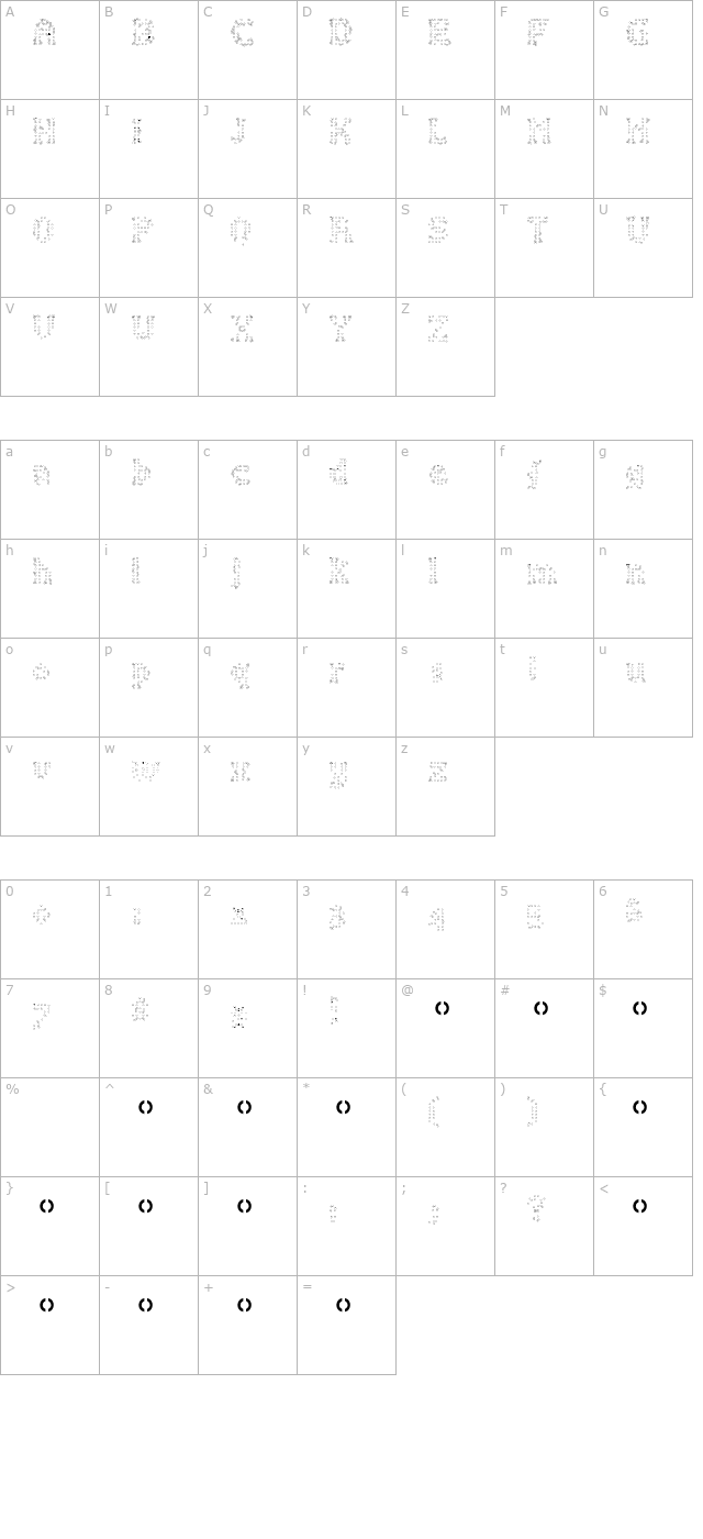 3bubblebath-bold character map