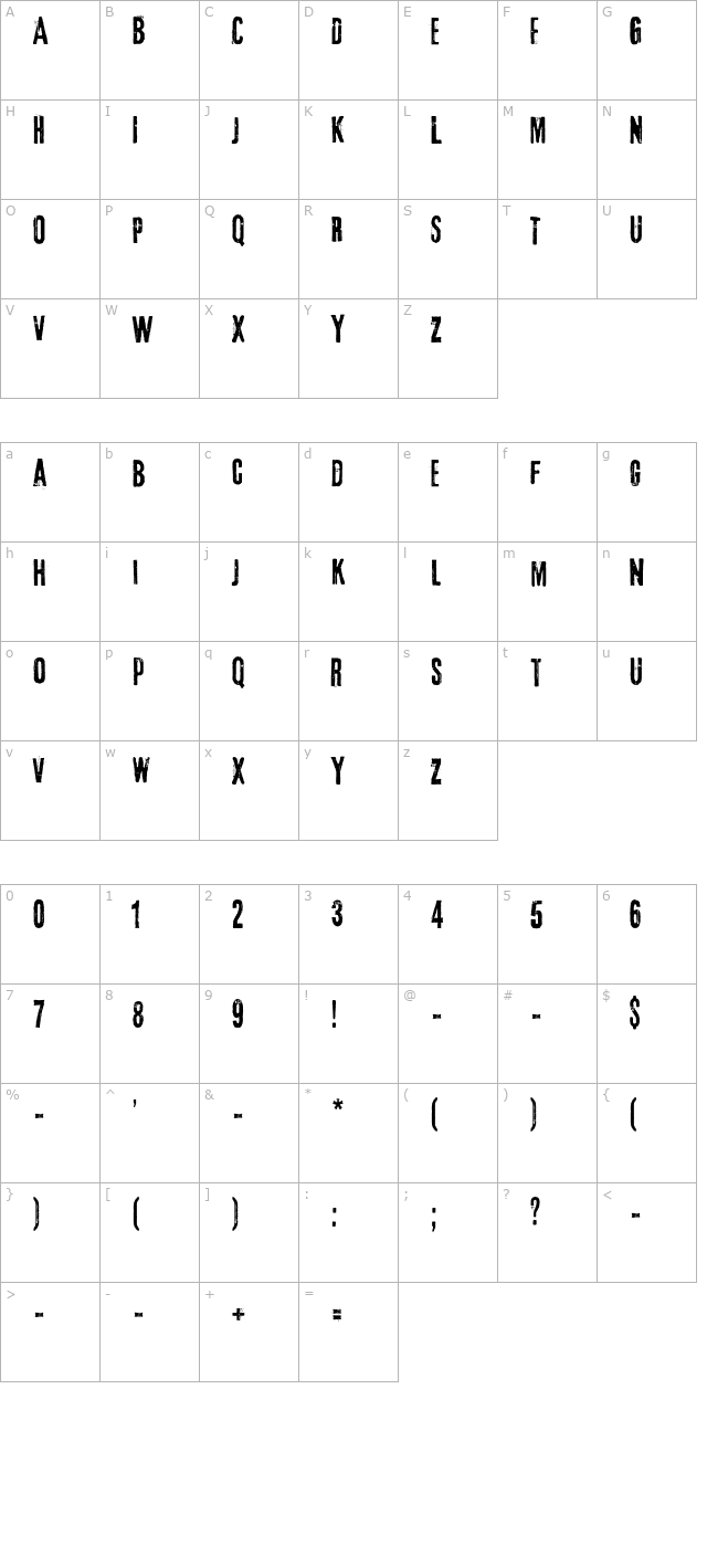 3rd Man OTF character map