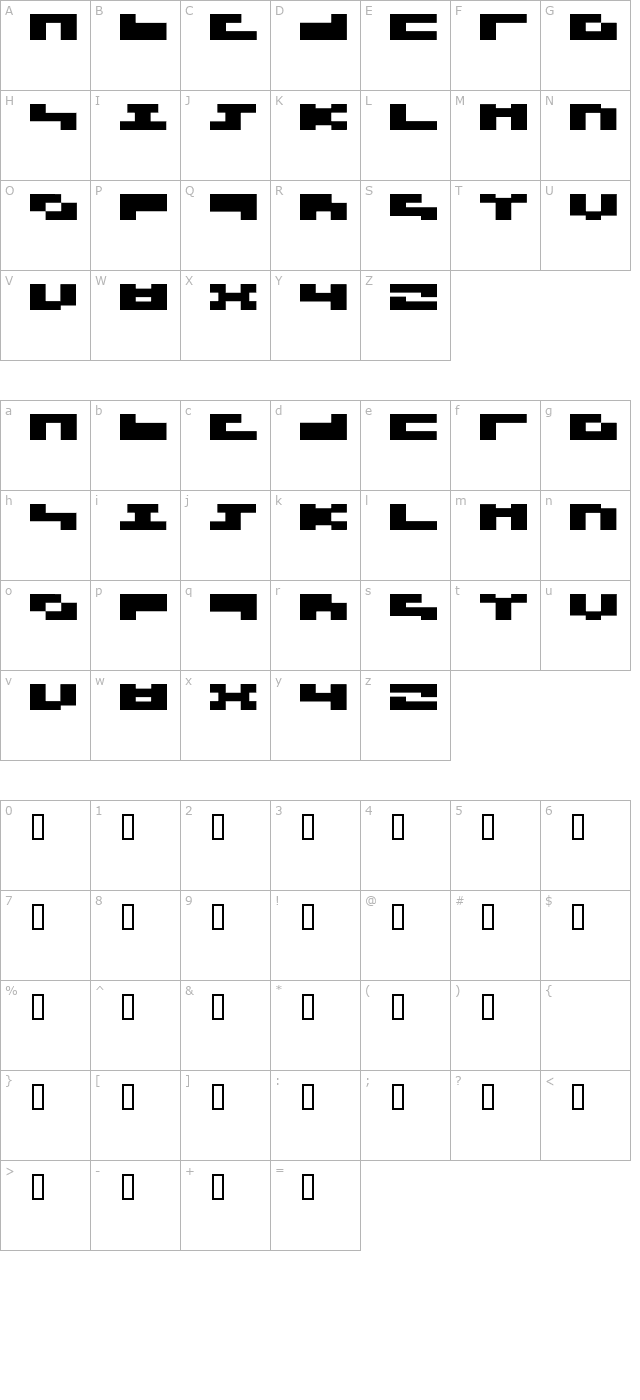 3x3 flat character map