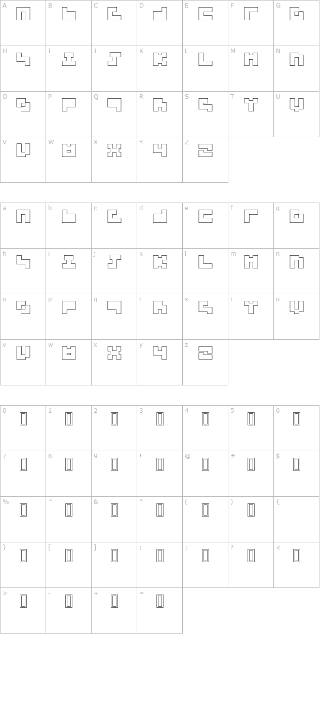 3x3 outline character map