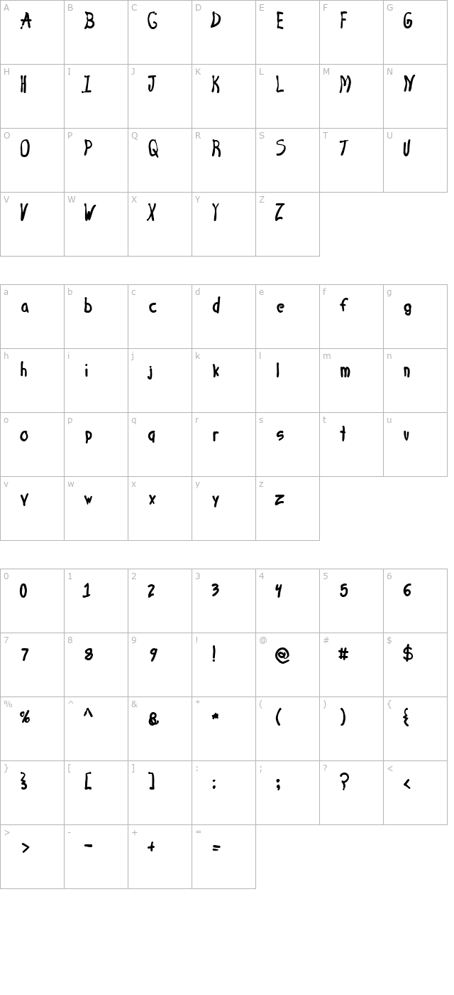 4-star-face-font character map
