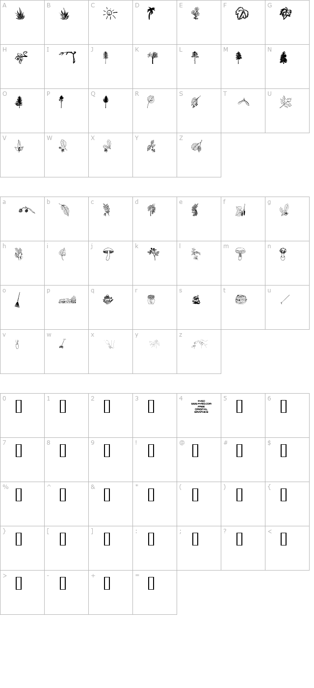 4yeogarden character map