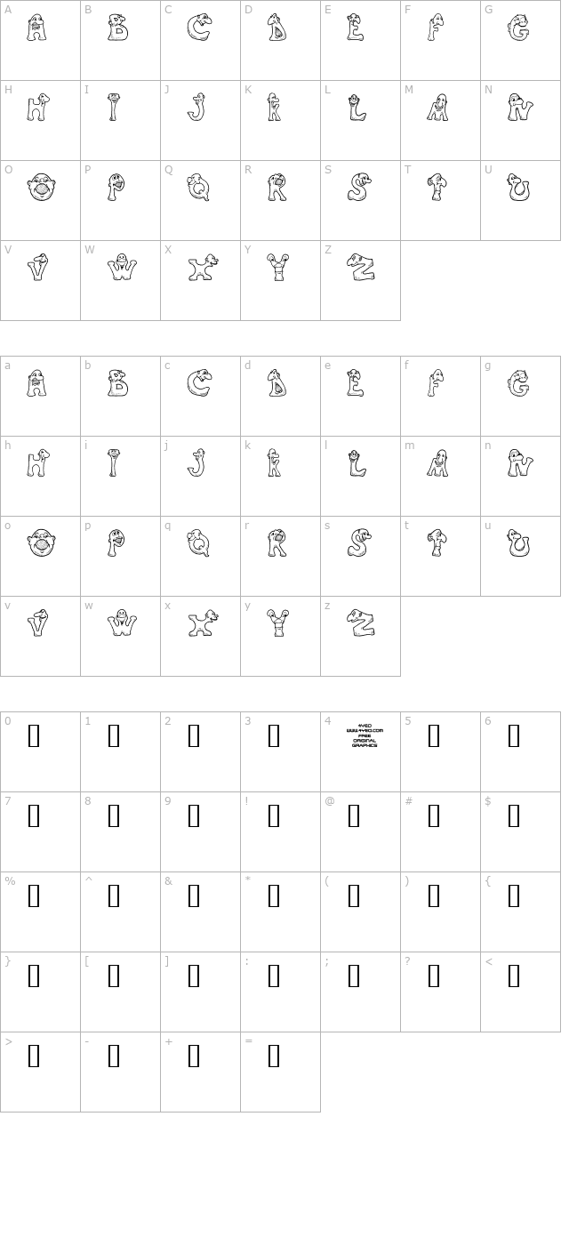 4YEOmonstrum character map