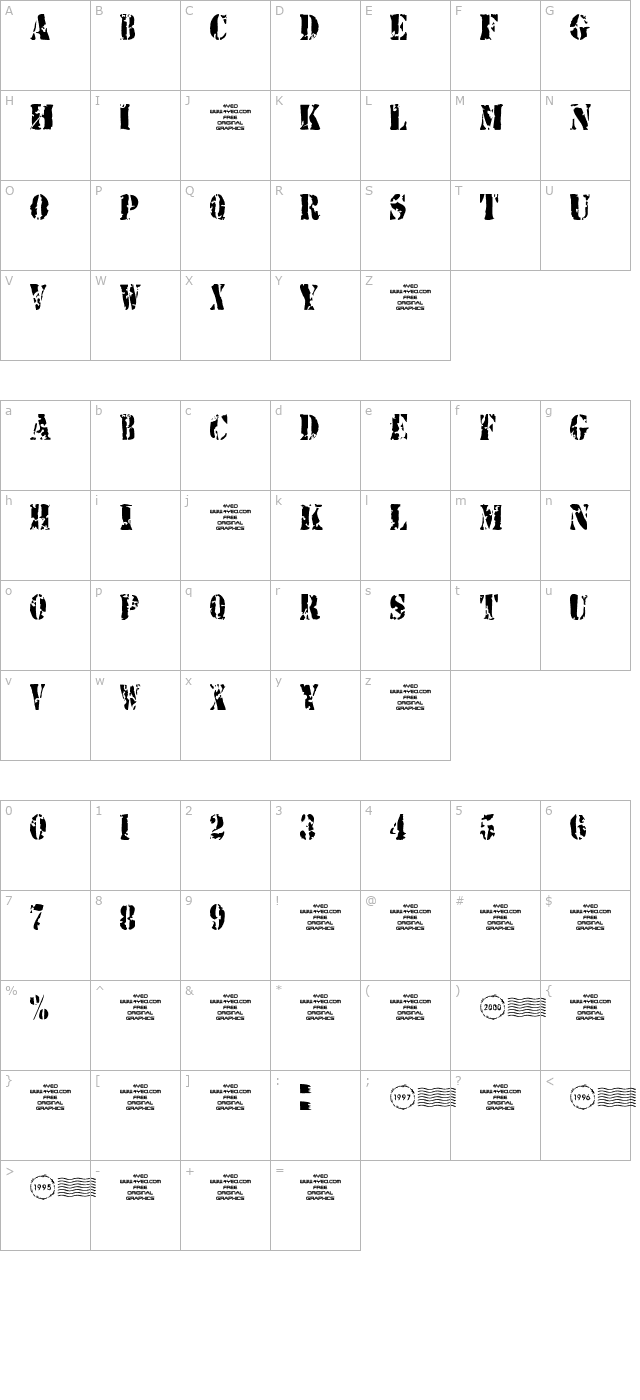 4YEOstamp character map