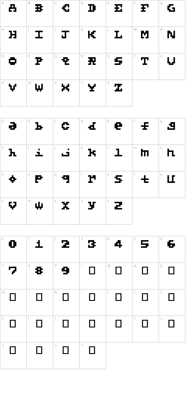 5x5-basic character map