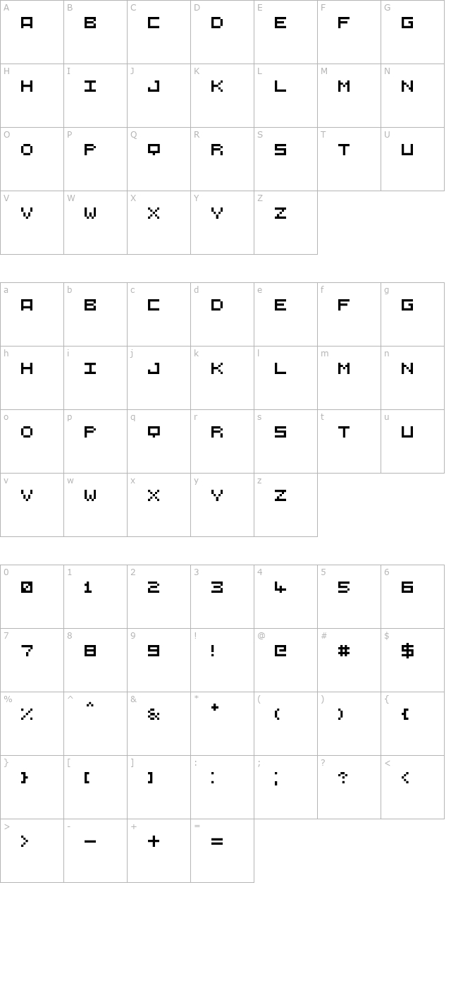 5X5 character map