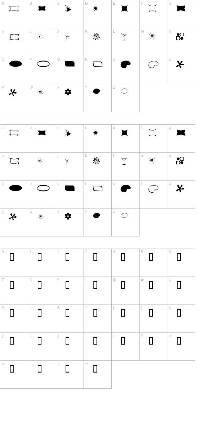 60s-chic character map