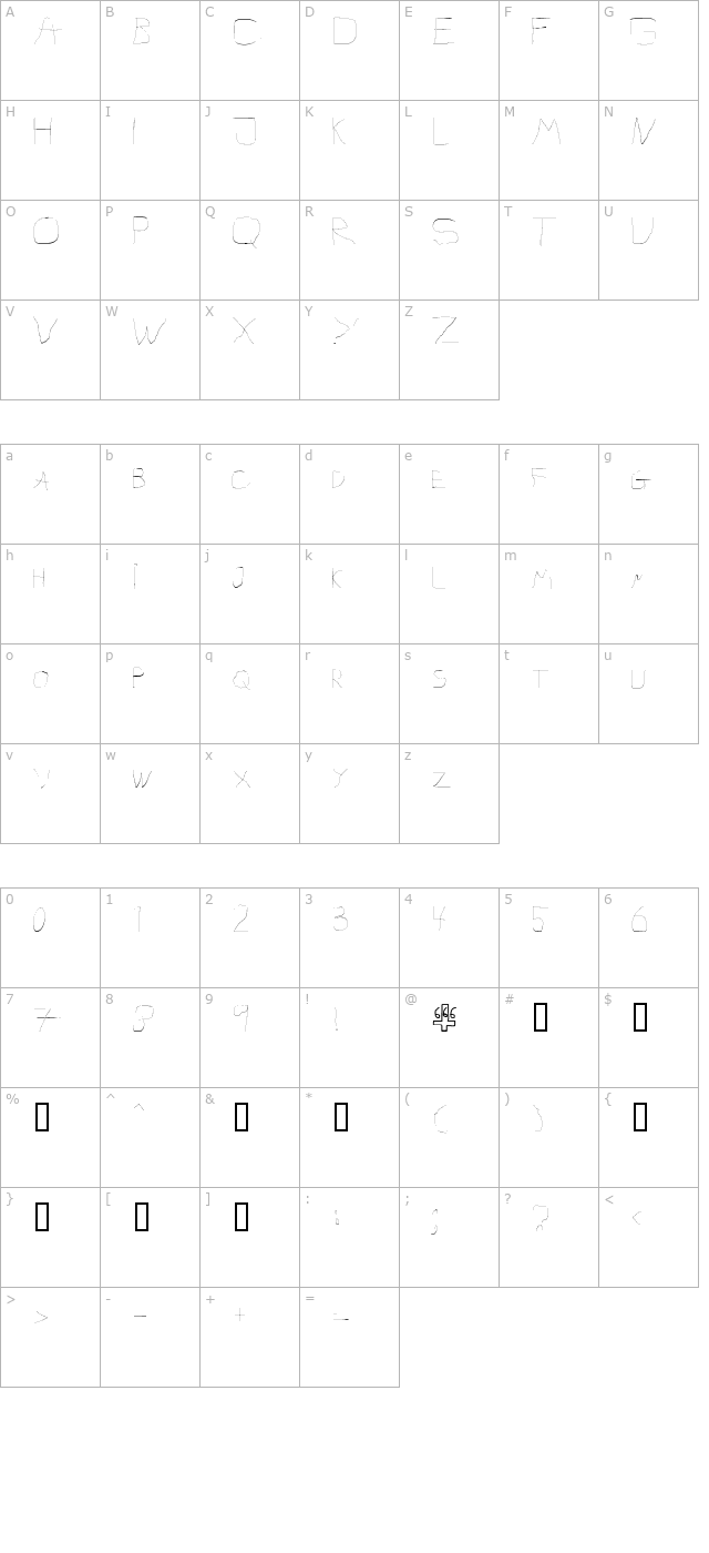 666the number of the font 1 character map