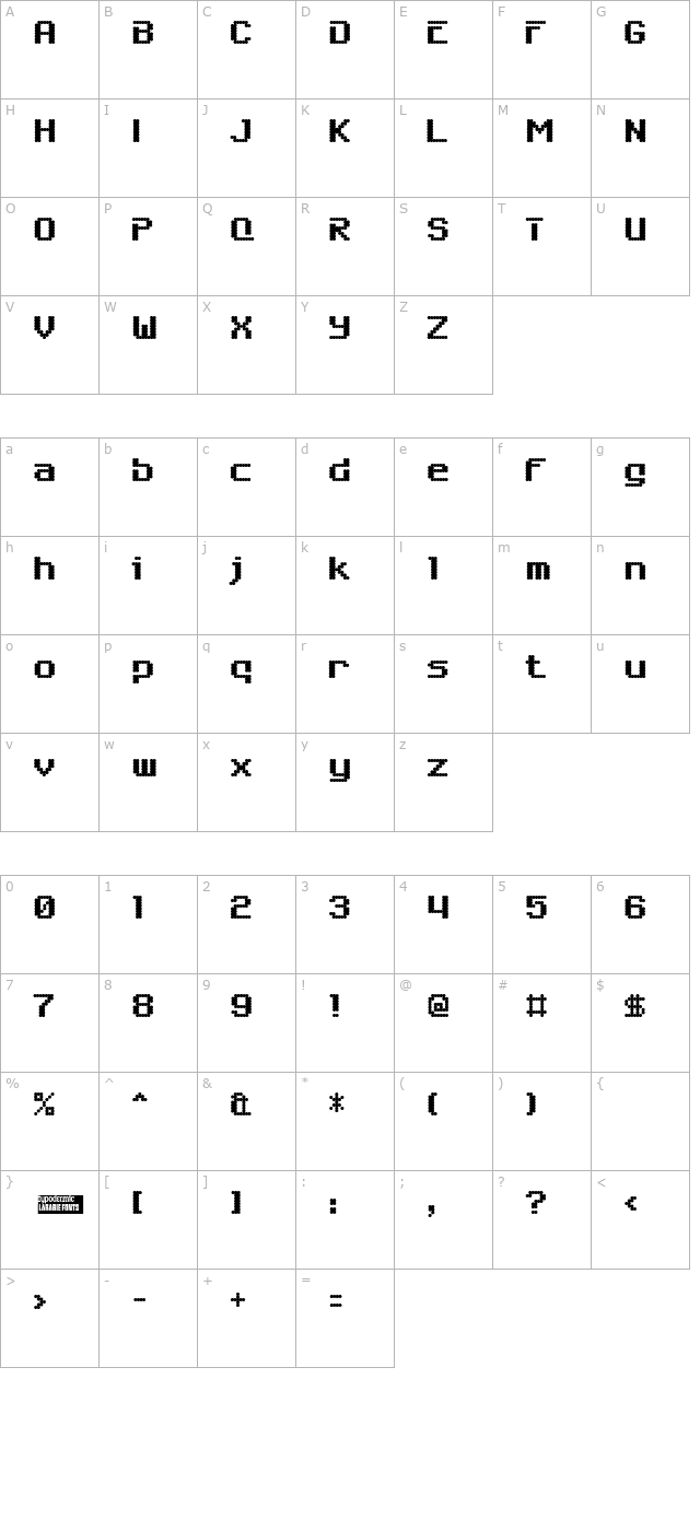 6809 Chargen character map