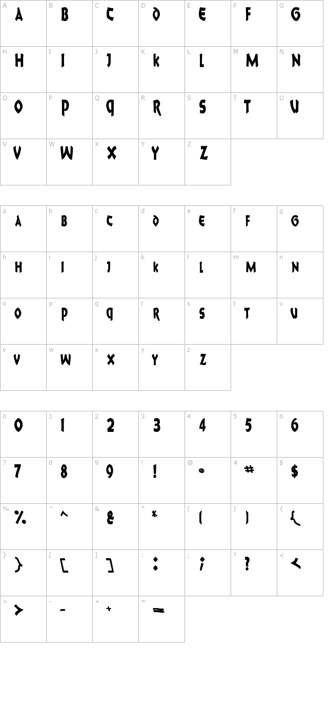 8ballscriptscapsssk-bold character map