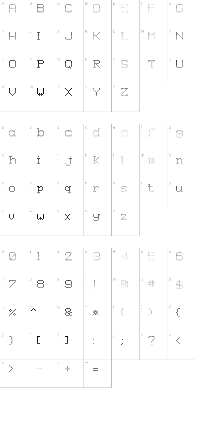 8pin-matrix character map