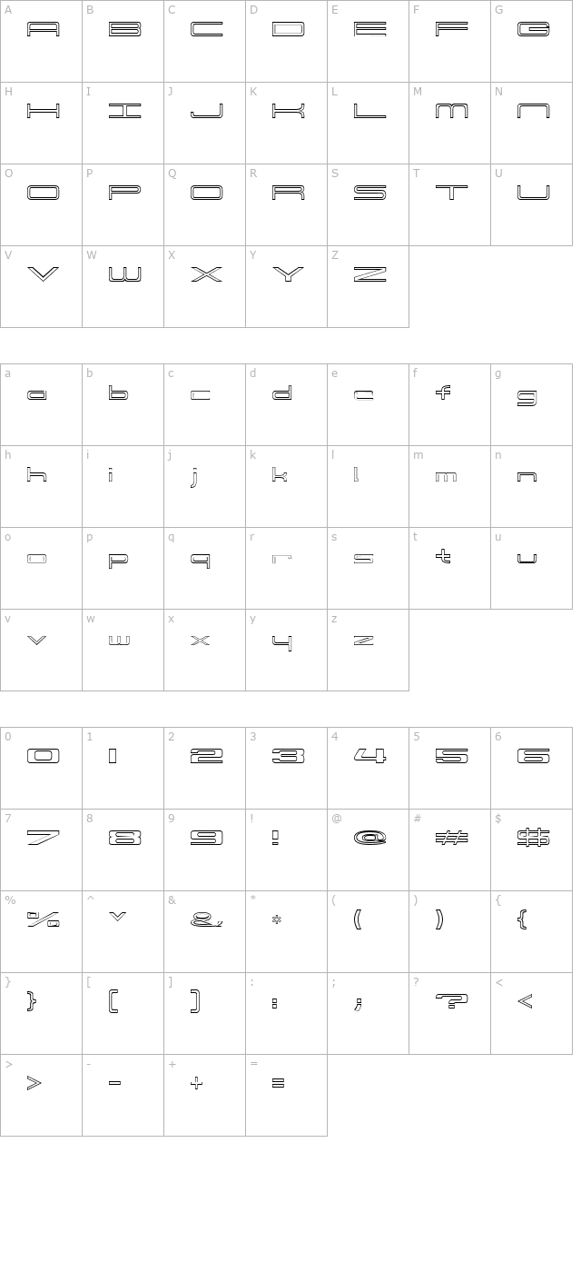 914-OUTLINE character map