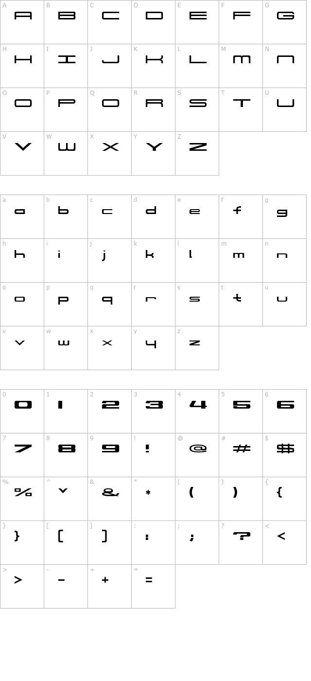 914-SOLID character map