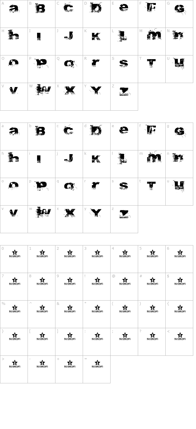 a-bite character map