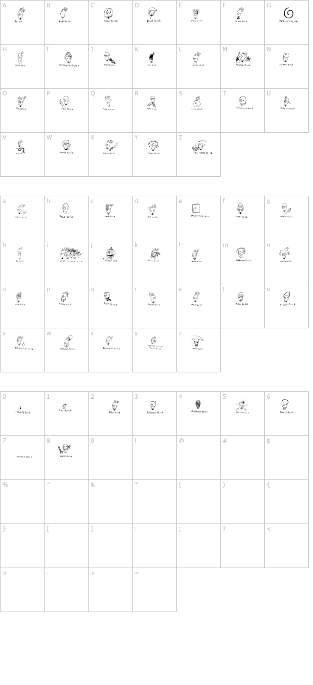 a-blick-for-all-seasons character map