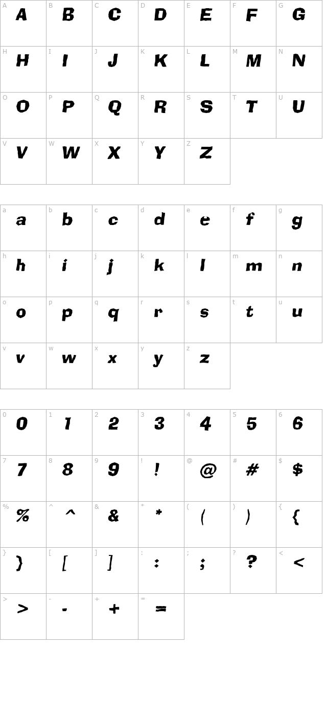 a_Broker Italic character map