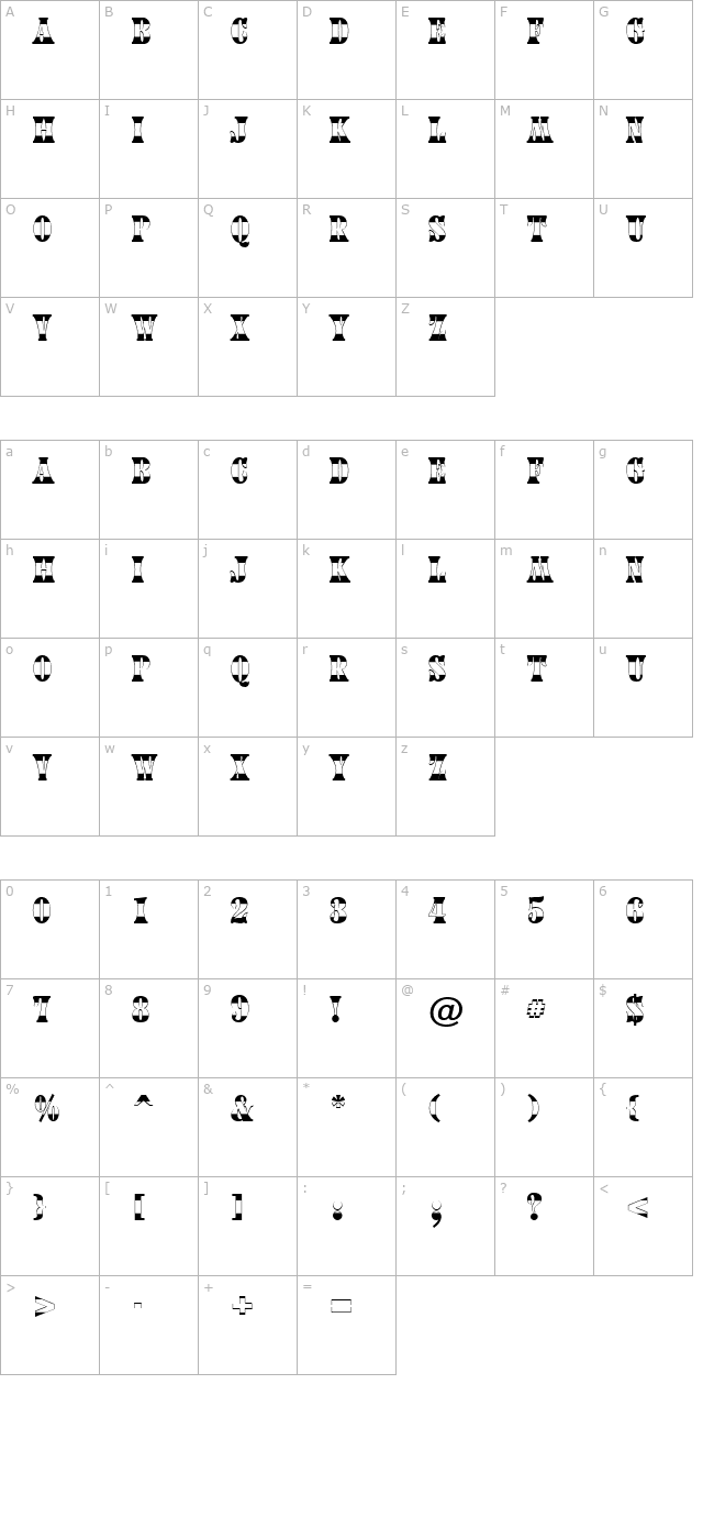 a-calyxb-w character map