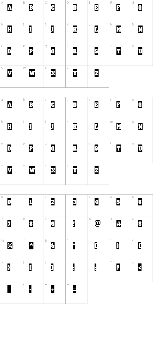 a-campuscm-bold character map