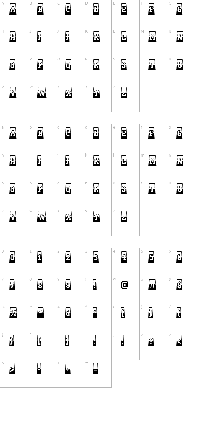 a_CampusCmB&WPrsp Bold character map