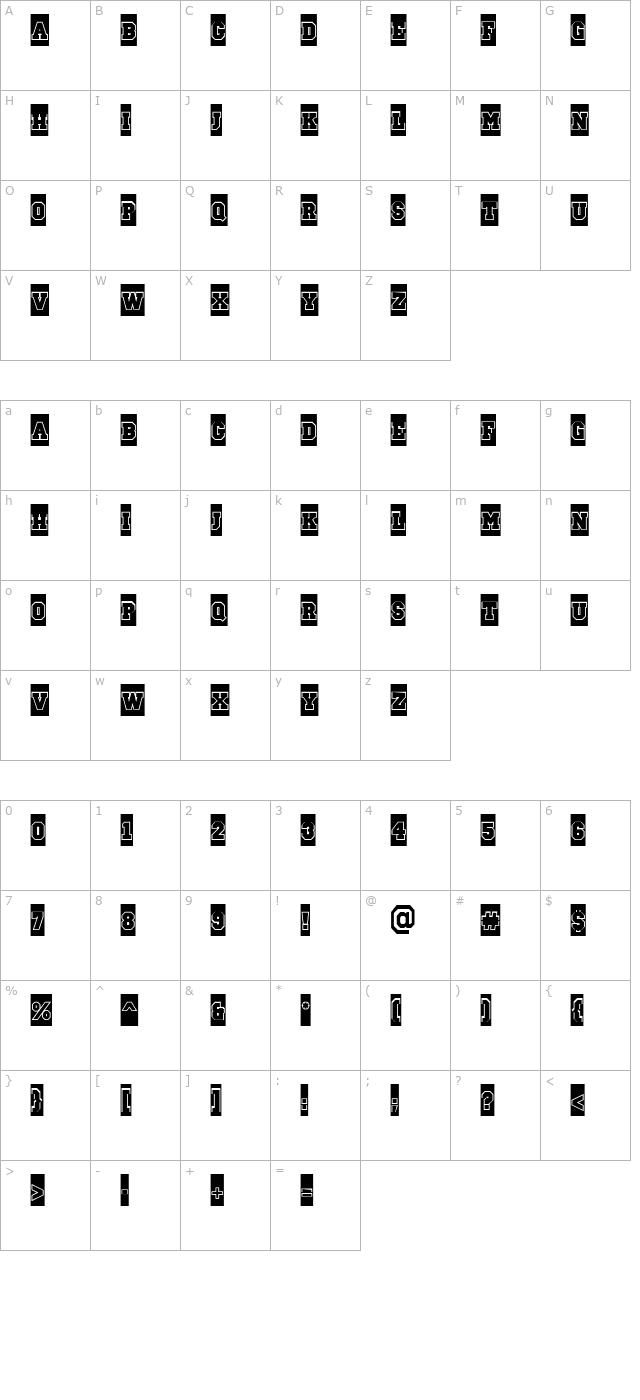 a_CampusCmGr Bold character map