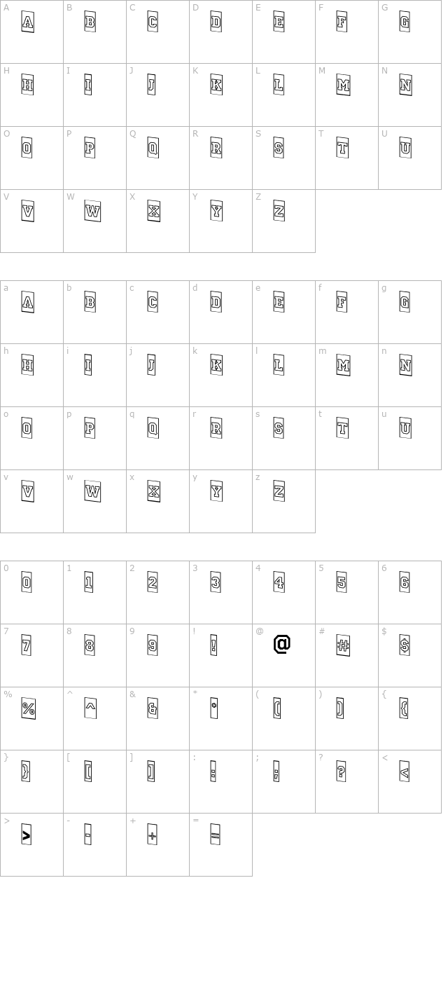 a_CampusCmOtlDn Bold character map